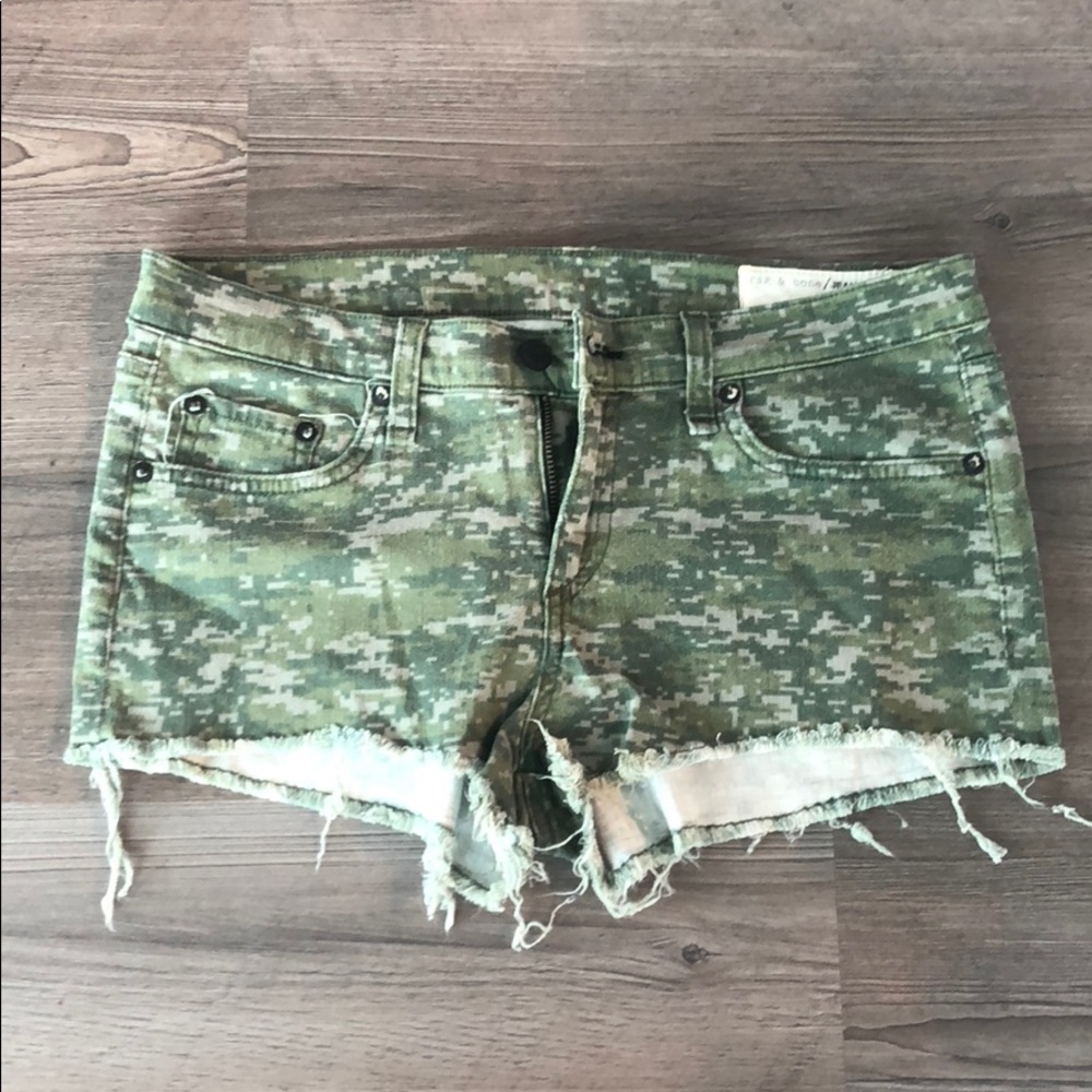 rag & bone jean camo denim shorts, size 26